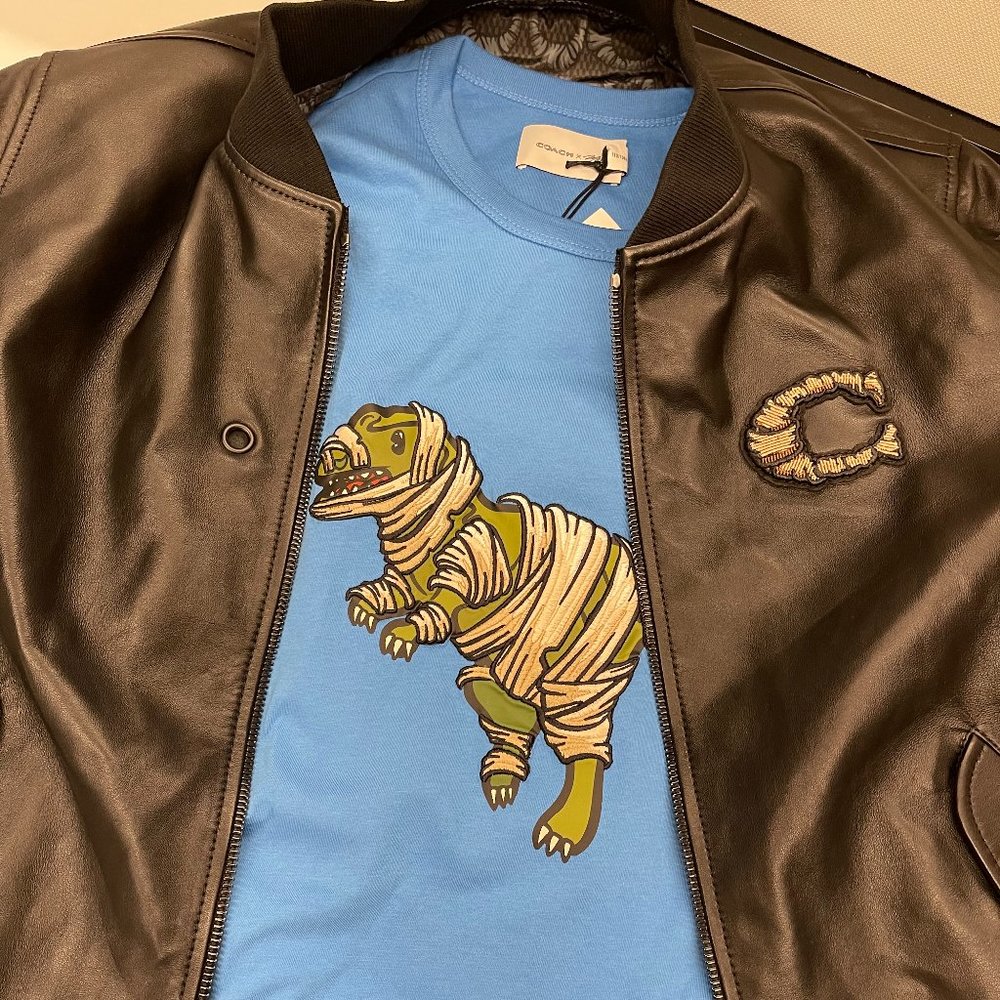 Coach X Michael B. Jordan T Shirt In Organic Cotton With Mummified Rexy Size L